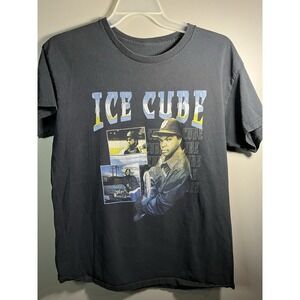 Ice Cube Rap Tee Shirt SZ Large Black Hip Hop Rapper Cotton Mens Graphic T